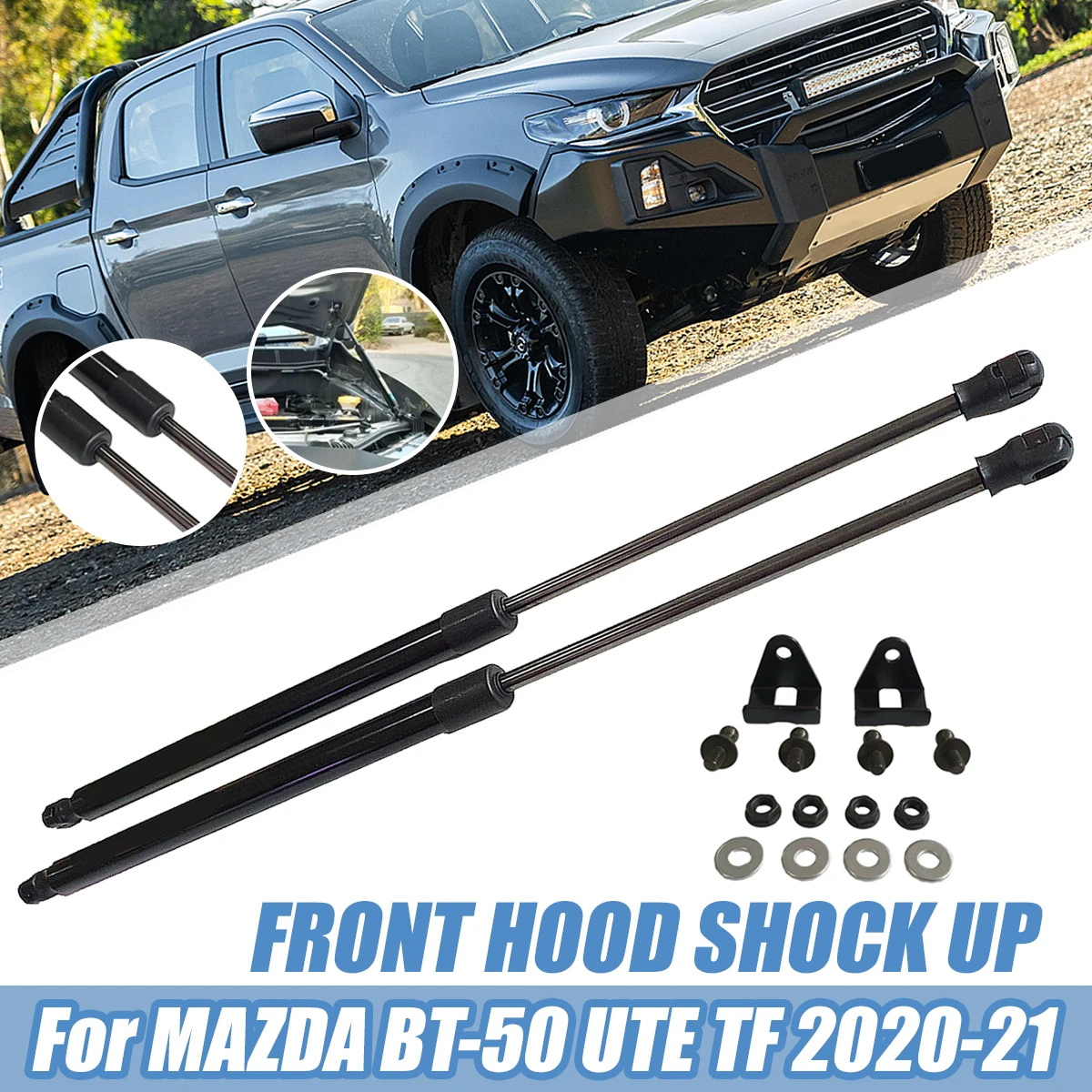 1Pair Hood Bonnet Front Shock Up Lifter Gas Strut For Mazda BT-50 UTE TF 2020 2021