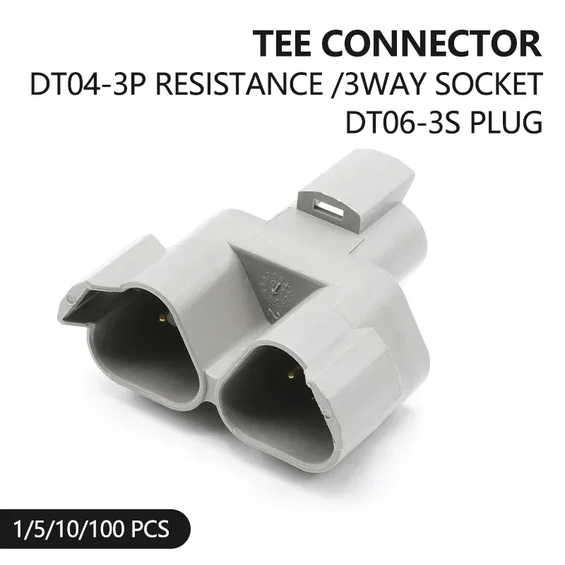 

1/5/10/100 Pcs Deutsch type three-way Automotive Housing Wiring Cable Connector for car butt plug DT04-3P-P007 DT06-3S-P006