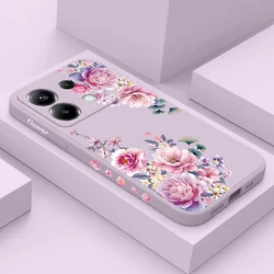 Satin Brocade Phone Case For Xiaomi Poco X6 F6 M6 M5 M5S F5 X5 F4 X4 M4 F3 M3 X3 Pro 4G 5G GT Silicone Cover