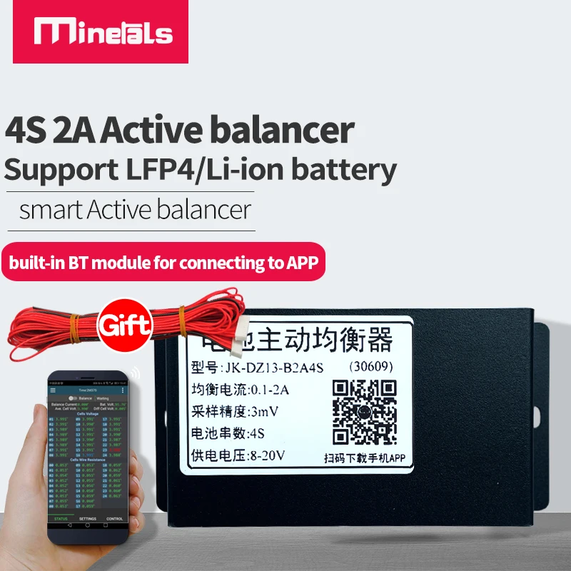 JK Balancer Jikong Smart Active equalizer 12V 4S 2A Balancer Bluetooth APP 2A Balance Current Jikong