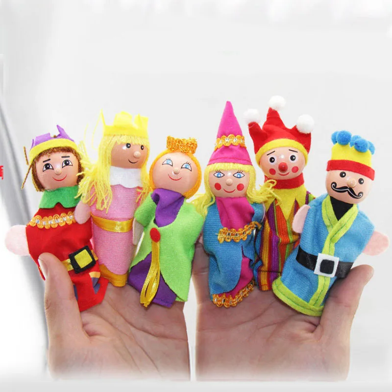 4/6PCS Finger Puppen Set Baby Märchen Finger Puppe Plüsch Tier Puppe Cartoon Familie Handpuppe Theater kinder Geschenk