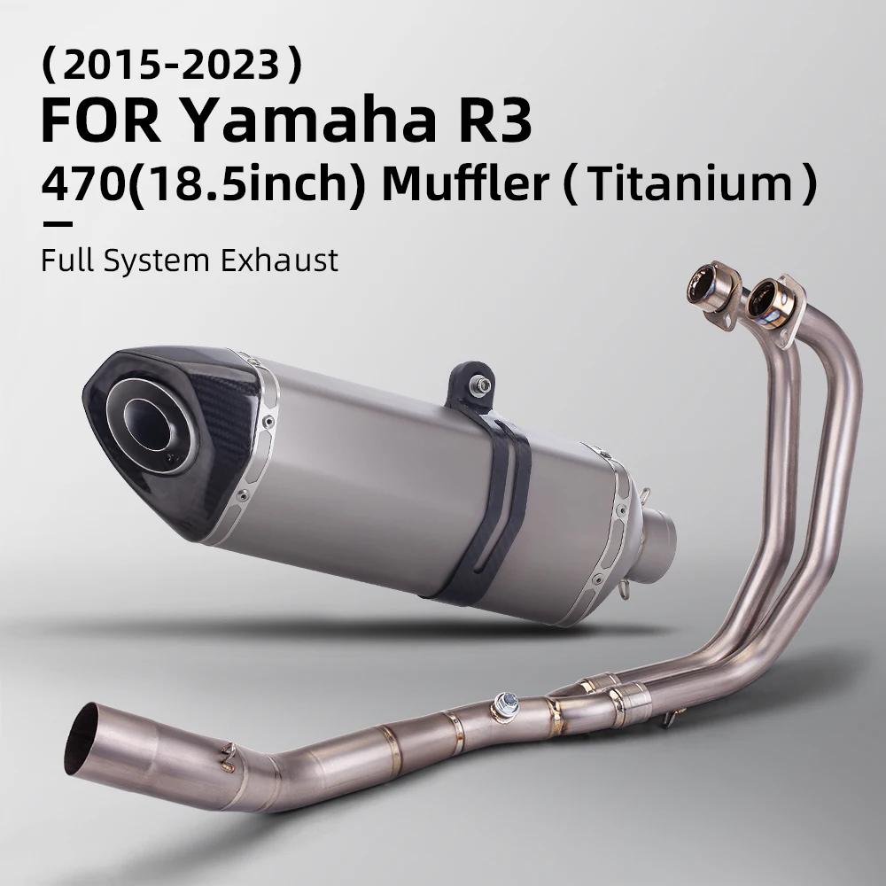 For YAMAHA R3 R25 MT03 2015-2025 Full Motorcycle Exhaust System Titanium Alloy Modify Escape Front Pipe Connect Carbon Muffler