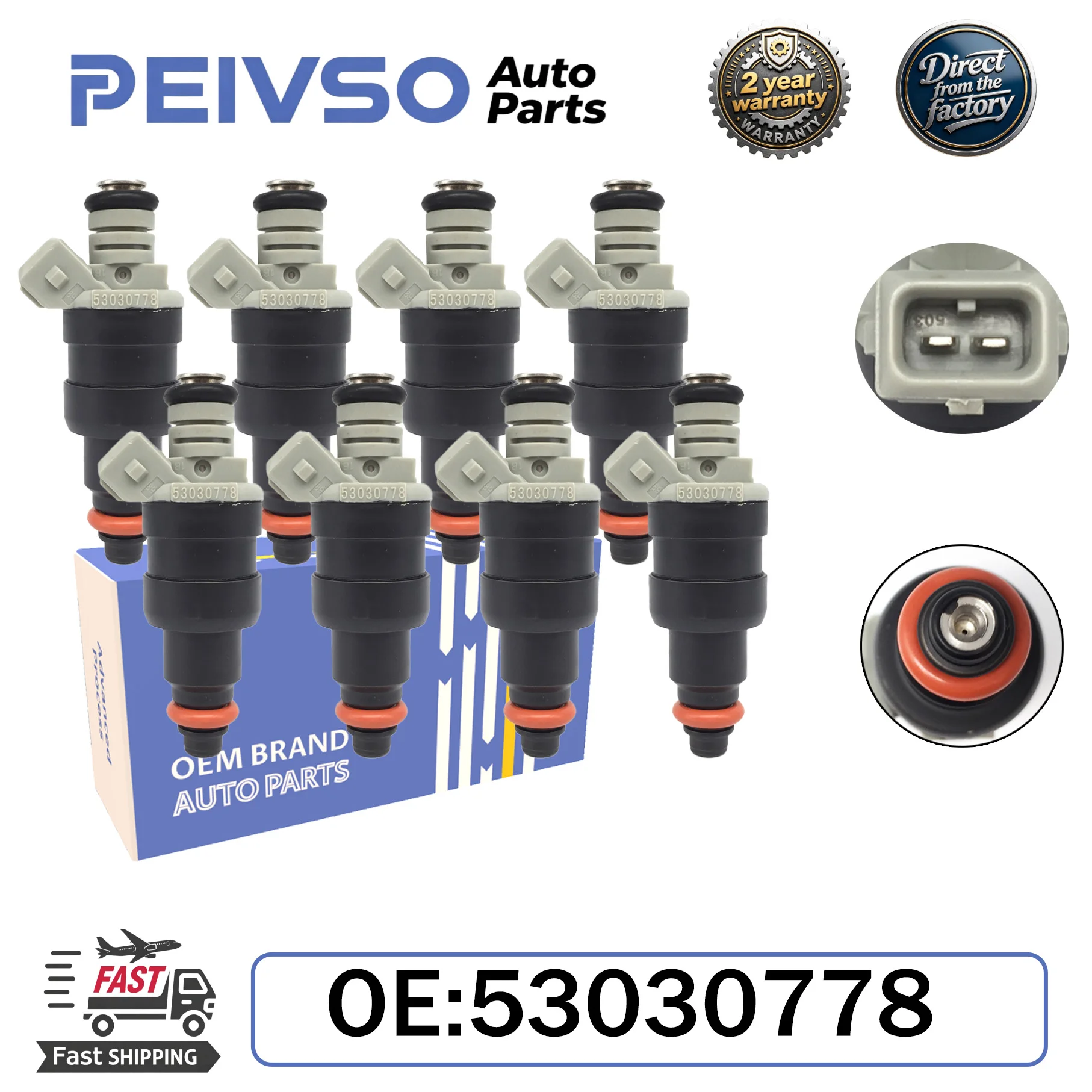 

PEIVSO 8pcs 53030778 53030778AB RL030778AB FJ682 High Quality Fuel Injector For JEEP CHEROKEE / GRAND CHEROKEE WRANGLER