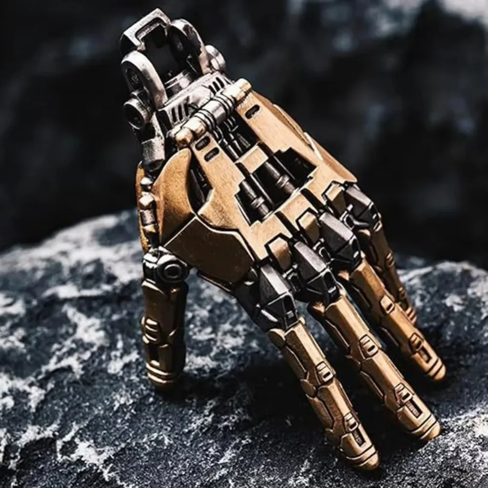 Robot Hand Pendant Mechanical Bionic Hand Pendant with Chain for Men/Women Movable Finger Joints Robot Hand Charm Jewelry