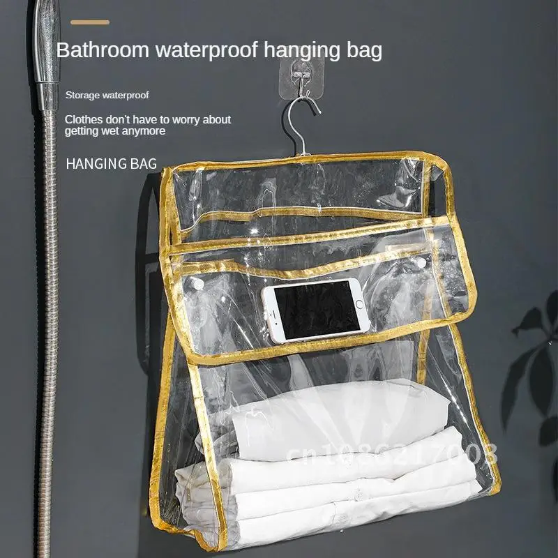 

Waterproof Bathroom Hanging Storage Bag for Bath Clothes Towel and Underwear Panties, Bathroom Wall Hanging Decoration