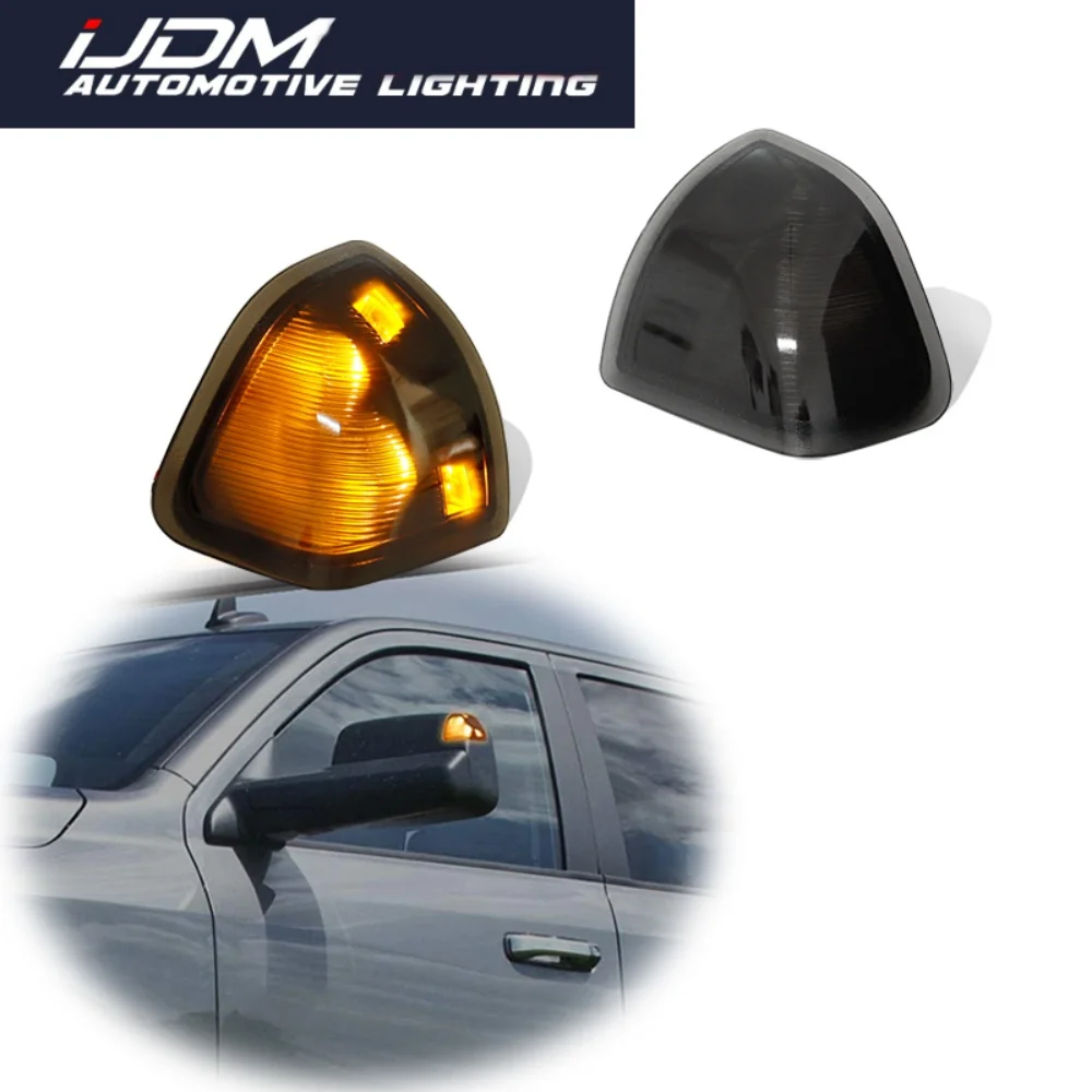 

For Dodge Ram 1500 2010-2021 & Ram 2500 3500 4500 5500 2010-2018 Amber LED Car Front Side View Mirror Turn Signal Blinker Lights