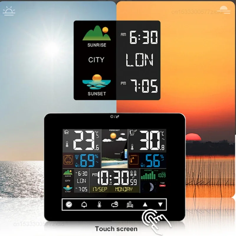 Xiaomi Multi-function Weather Station Alarm Clock Thermometer Hygrometer Touch Screen Wireless Outdoor Indoor Sensor Desk Clock