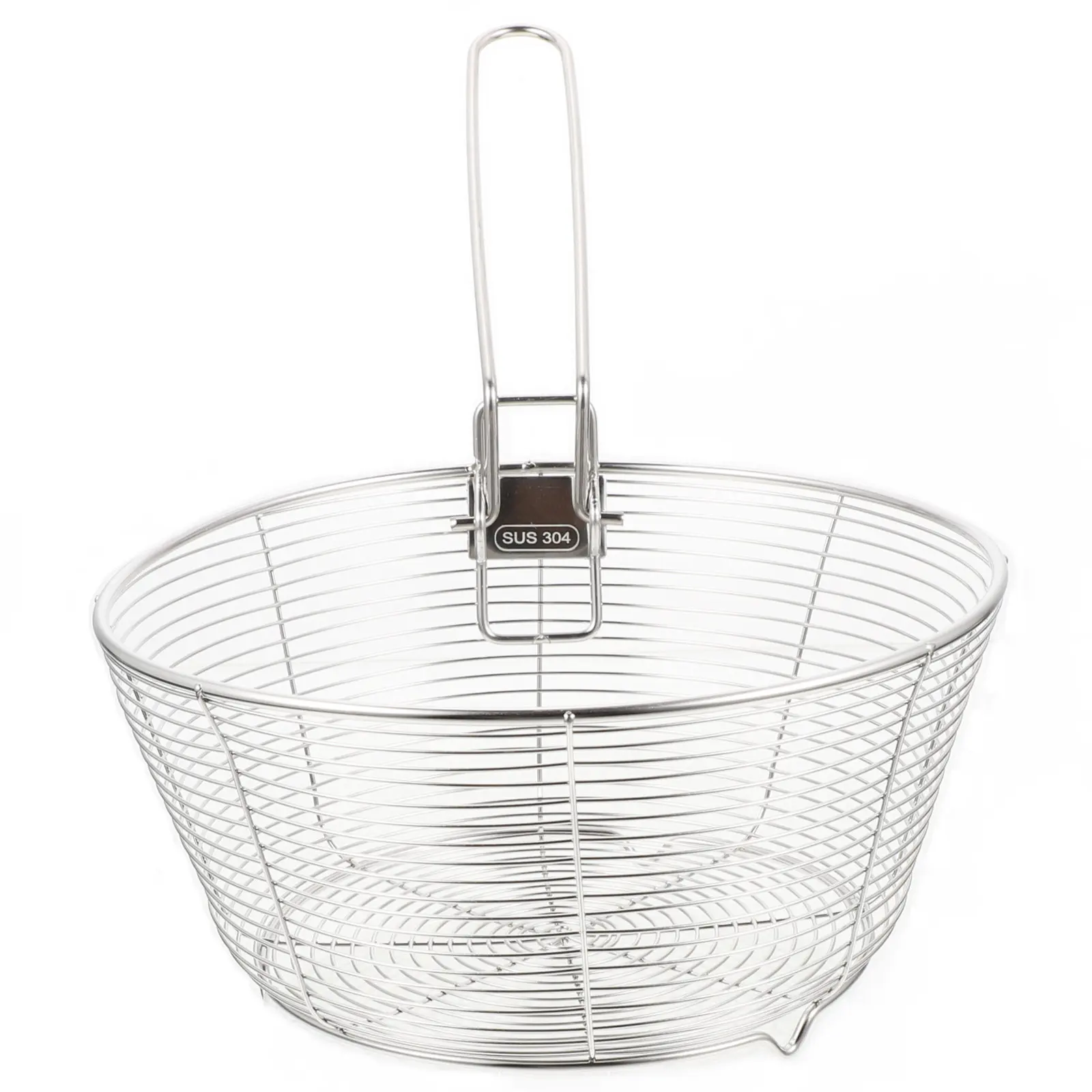 Heavy Duty Stainless Steel Frying Basket with Extended Handle for Deep Fryer, French Fries, Fish Balls, Chicken, Noodles