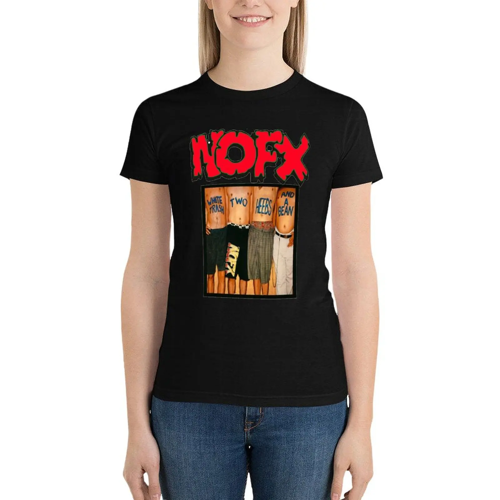 

Nofx punk band logo T-Shirt cute tops cute clothes tees oversized workout shirts for Women