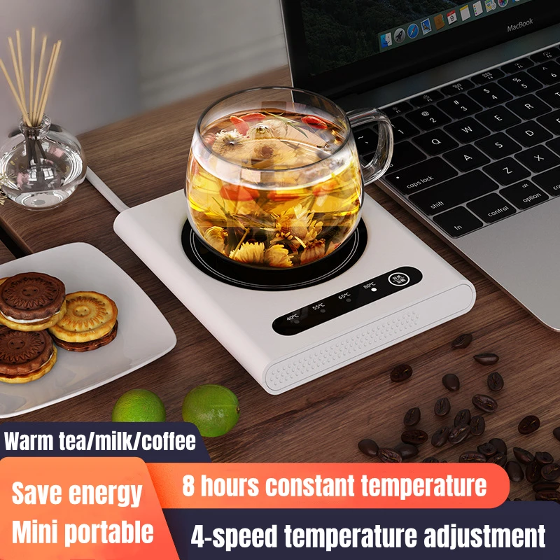 Electric Cup Heater Mug Warmer Warming Mat Coffee Milk Tea Heating Pad 4 Gear Temperature Electric Hot Plate Home Office 220V