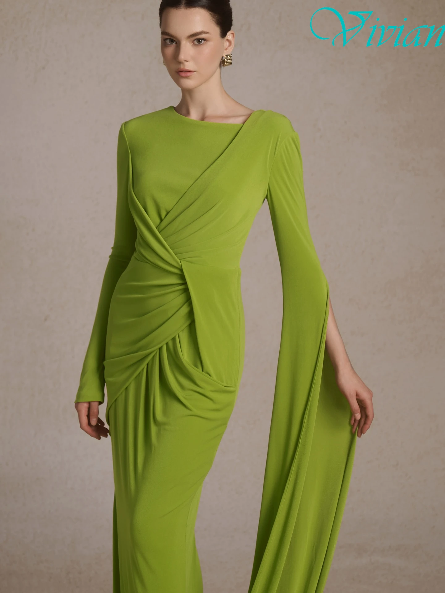 

Customized Straight Crew Neck Green Elegant High Quality Evening Dress Classic Bespoke Occasion Gowns Delicate Party Dress