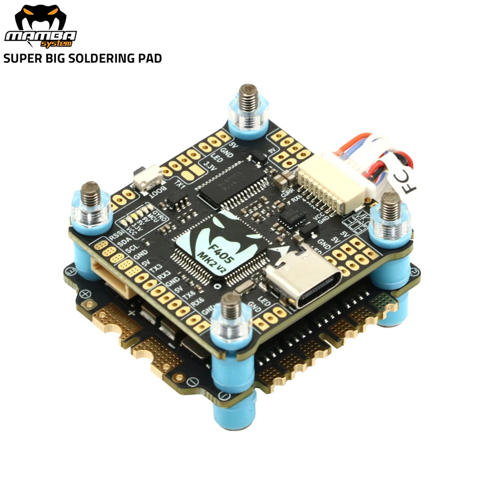 Diatone MAMBA F405MK2 F405 MK2 Stack (F405 MK2 V2 Betaflight Flight Controller+F50 BLS3-6S BLHeli's ESC)