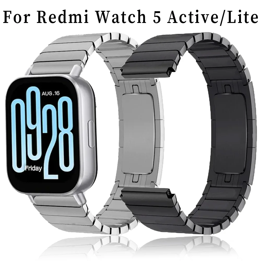 Metall-Gliederarmband für Redmi Watch 5 Active, hochwertiges Edelstahl-Uhrenarmband für Redmi Watch 5 Lite Smartwatch-Band.
