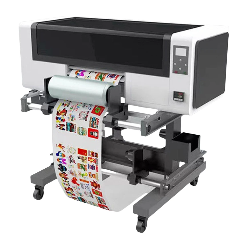 A3 UV DTF Printer Film Transfer Printer Crystal Label Stickers Inkjet Printer Roll to Roll Printing Machine With Laminator