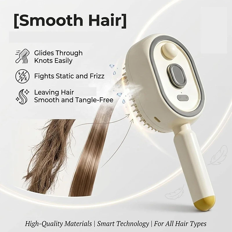 Customized multi-functional spray comb electric scalp massage brush with self-cleaning function and multiple functions