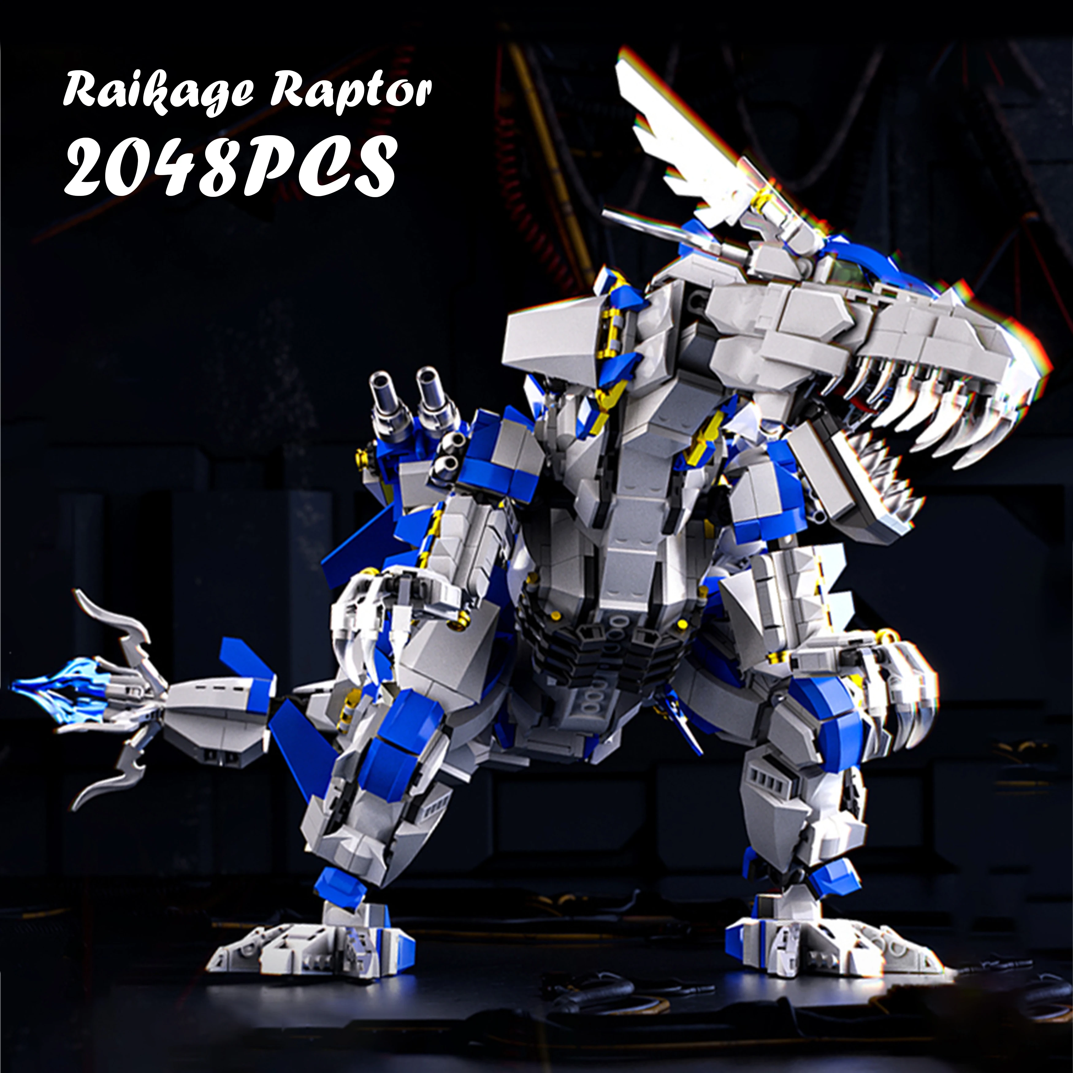 

Raptor Building Blocks Model Mechanical Battle Dinosaur Toy 2048PCS, DIY Assembly Kit for Kids