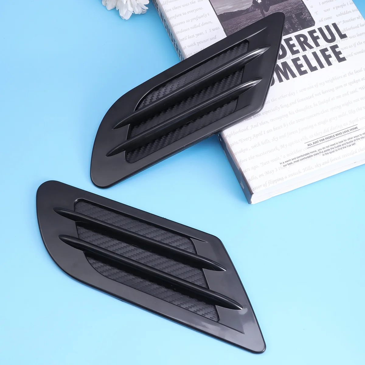 

2Pcs Auto Car Side Intake Vent Sticker Black ABS Plated Air Flow Grille Cover Decoration for Suv Custom Styling