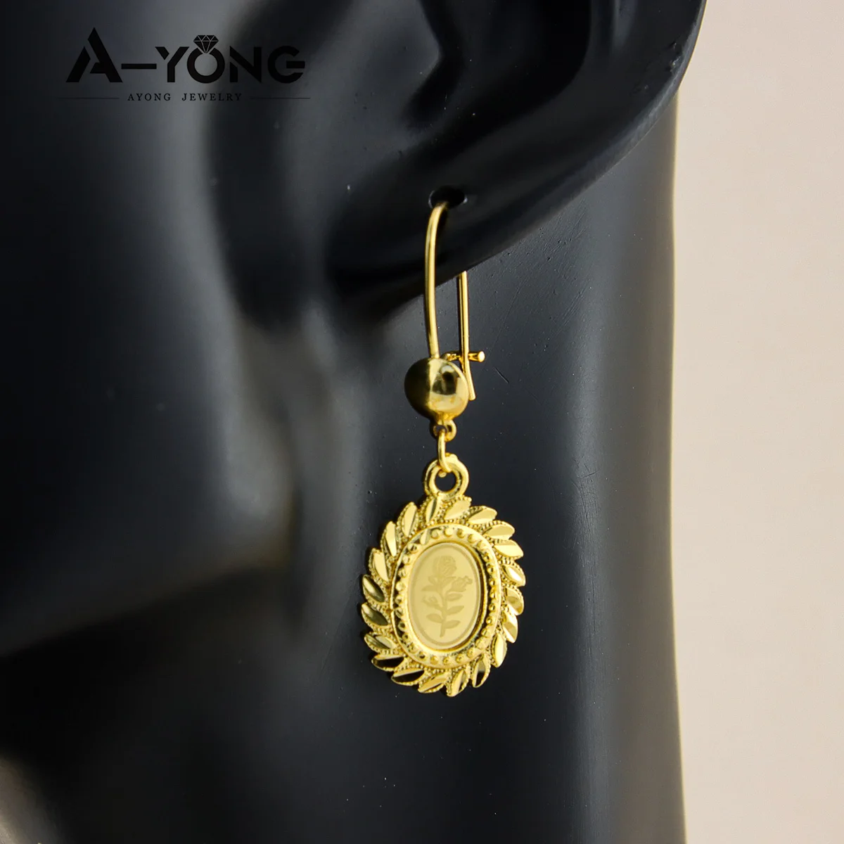 AYONG Turkish Coin Dangle Earrings 21k Gold Plated Dubai African Copper Drop Earring Middle East Arab Women Bridal Jewelry Parts