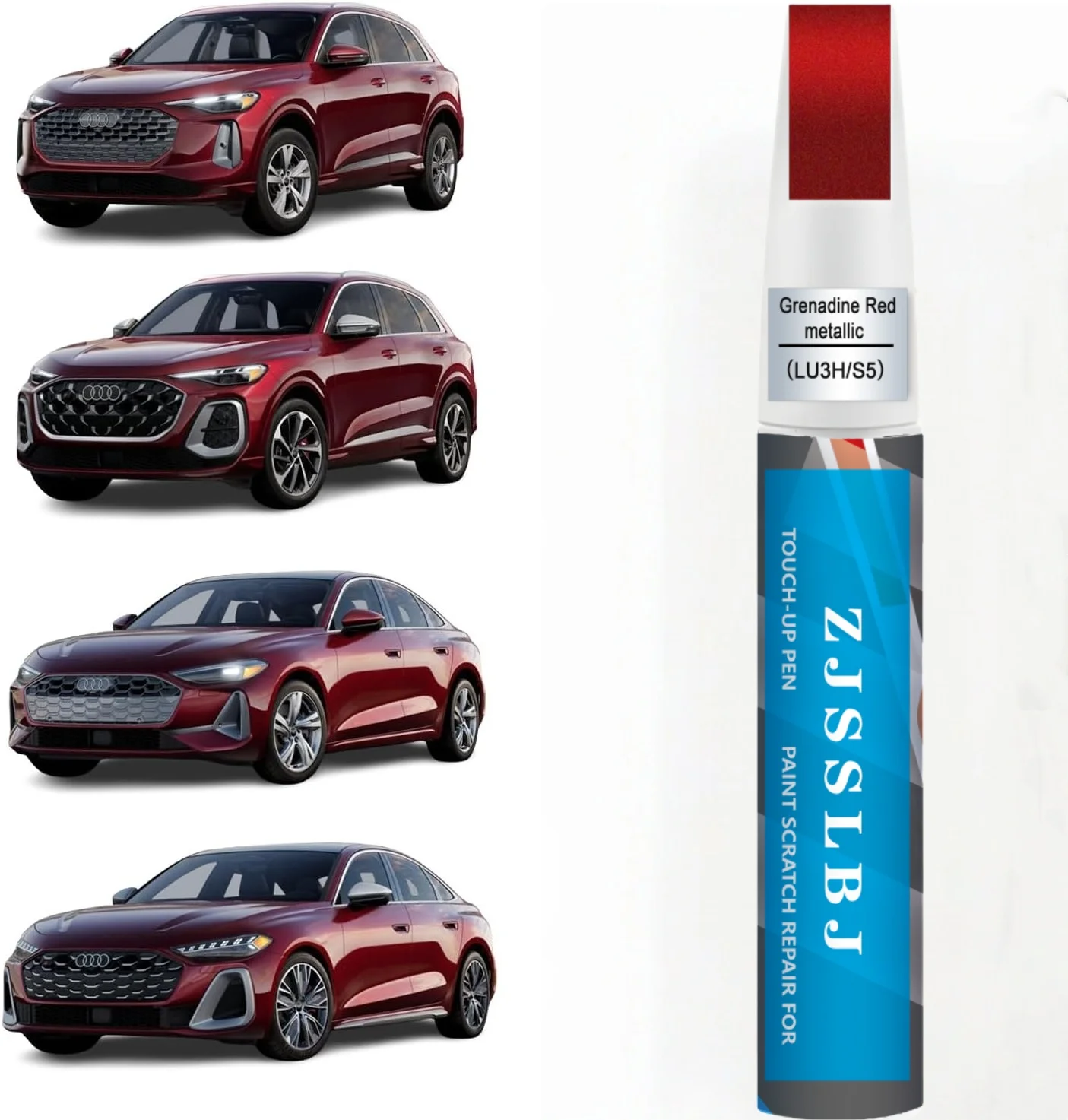 Car Touch Up Paint(Grenadine Red Metallic(LU3H/S5)) for Audi, Car Paint Scratch Repair Kit
