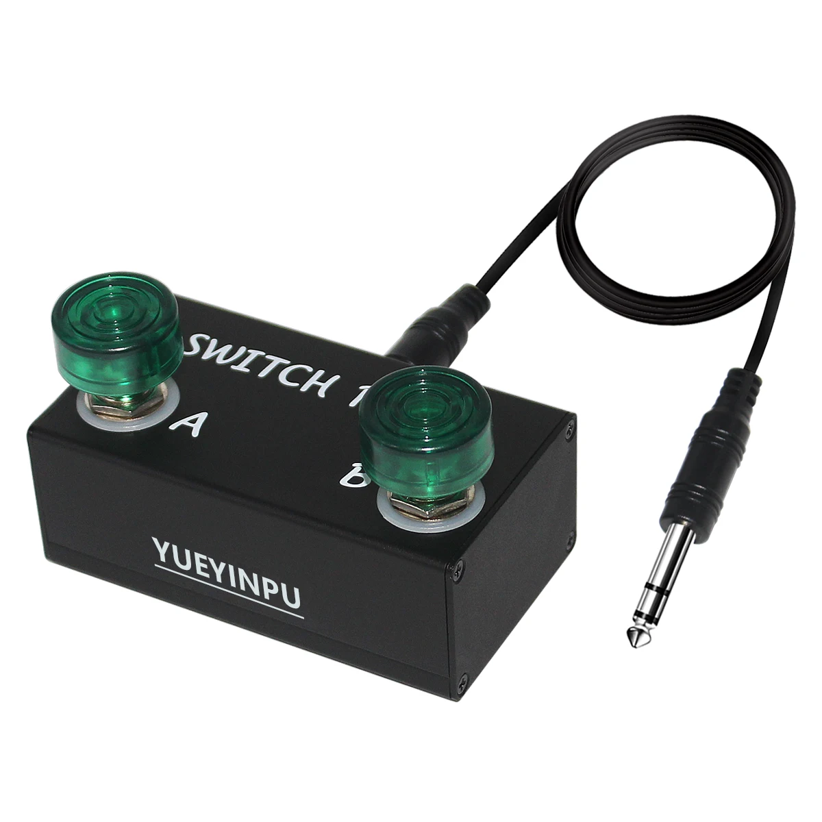 Pedal de interruptor doble de pestillo para amplificadores de guitarra, Pedal de efecto tipo de enganche con Cable TRS de 2m, accesorios para instrumentos musicales