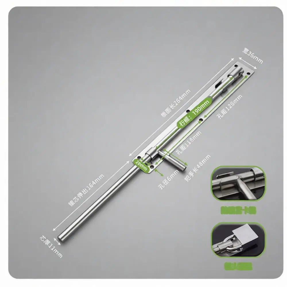 Solid 304 Stainless Steel Gate Bolt Heavy Duty Floor Latch Security Lock For Exterior Interior Doors Yard Hardware