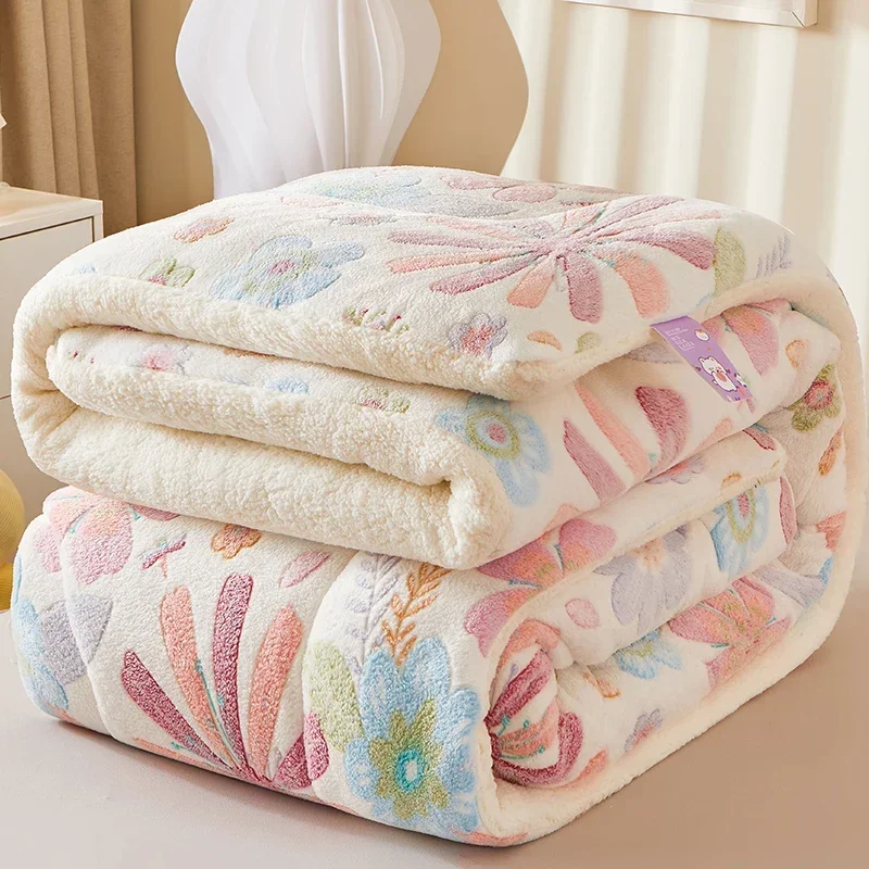 Delicate and Soft Milk Velvet Quilt Thick and Warm Lamb Wool Cotton Duvet Student Dormitory Single Autumn and Winter Comforter