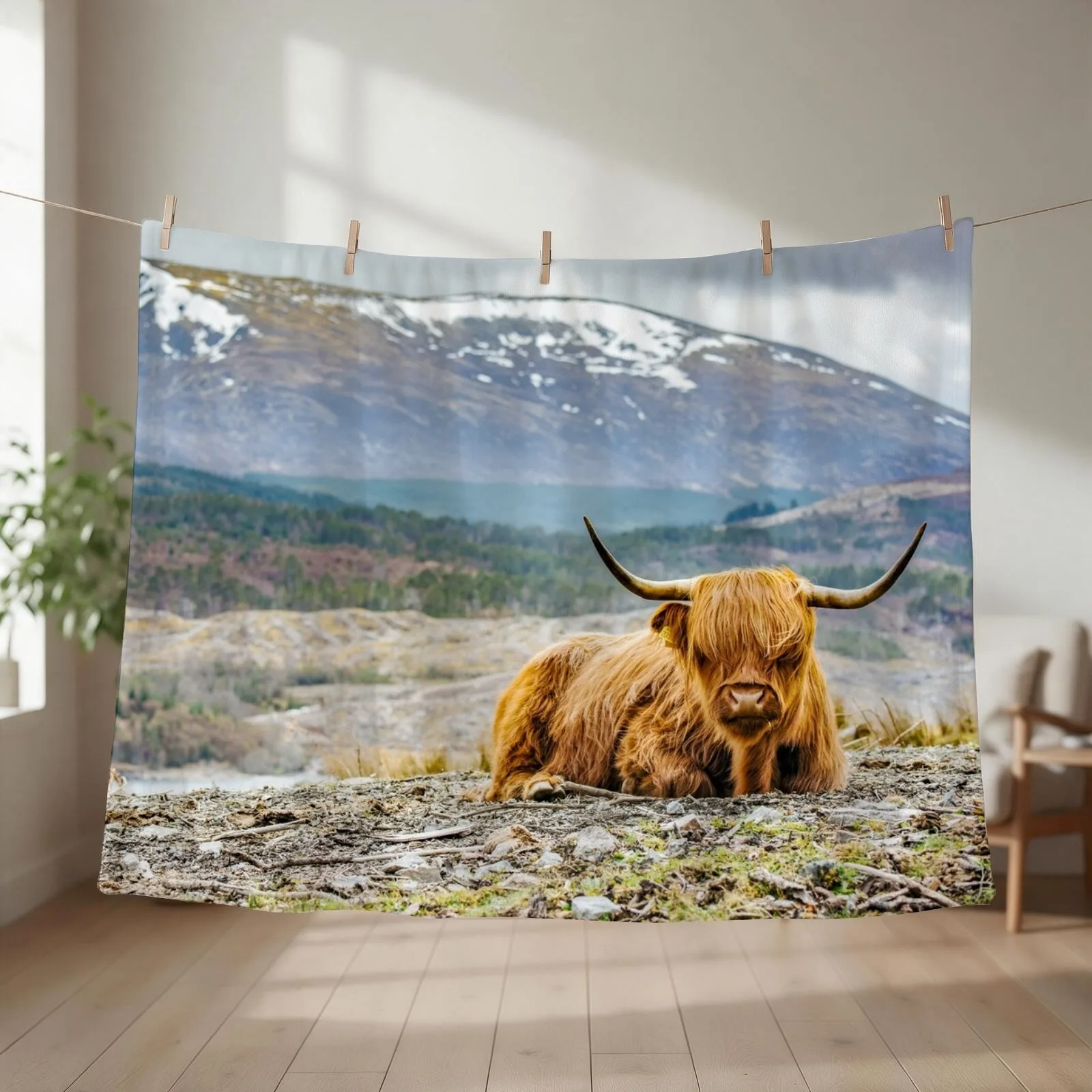 Hairy Higland Cow - A cute and gift for a Scotland lover Throw Blanket couch cozy soft plush fuzzy picnic outdoor blanket