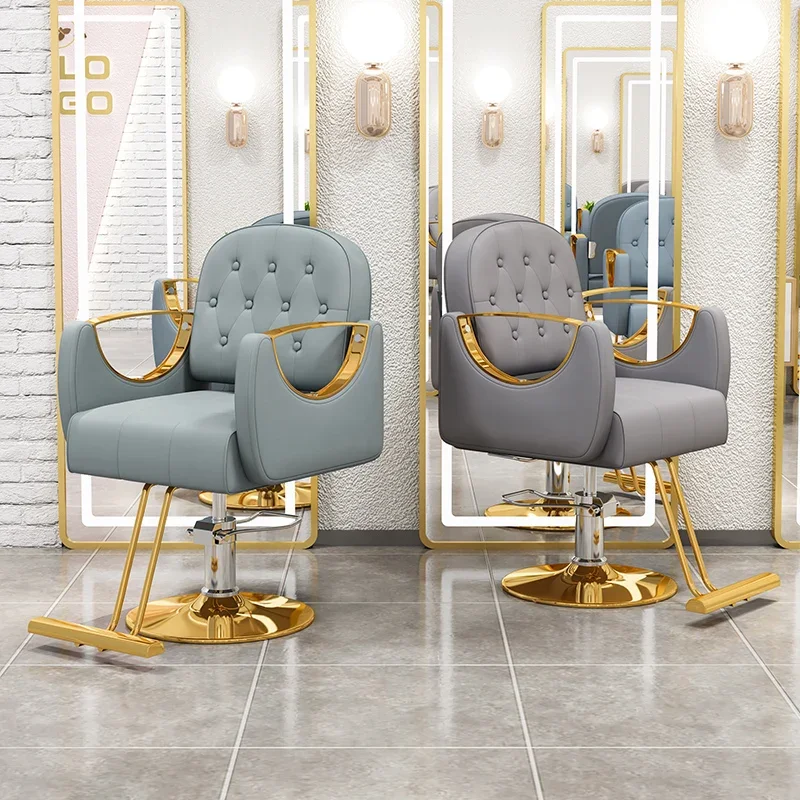 Luxury Hair Salon Barber Chair Lift Rotate Minimalist Comfortable Salon Chair Hair Exclusive Chaise De Coiffure Salon Furniture