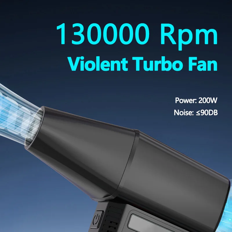 Turbo jet fan 130000RPM Air Blower Wind Speed 52m/s Turbo Fan Industrial Duct Fan Brushless Motor Car Dryer Cleaning Tool