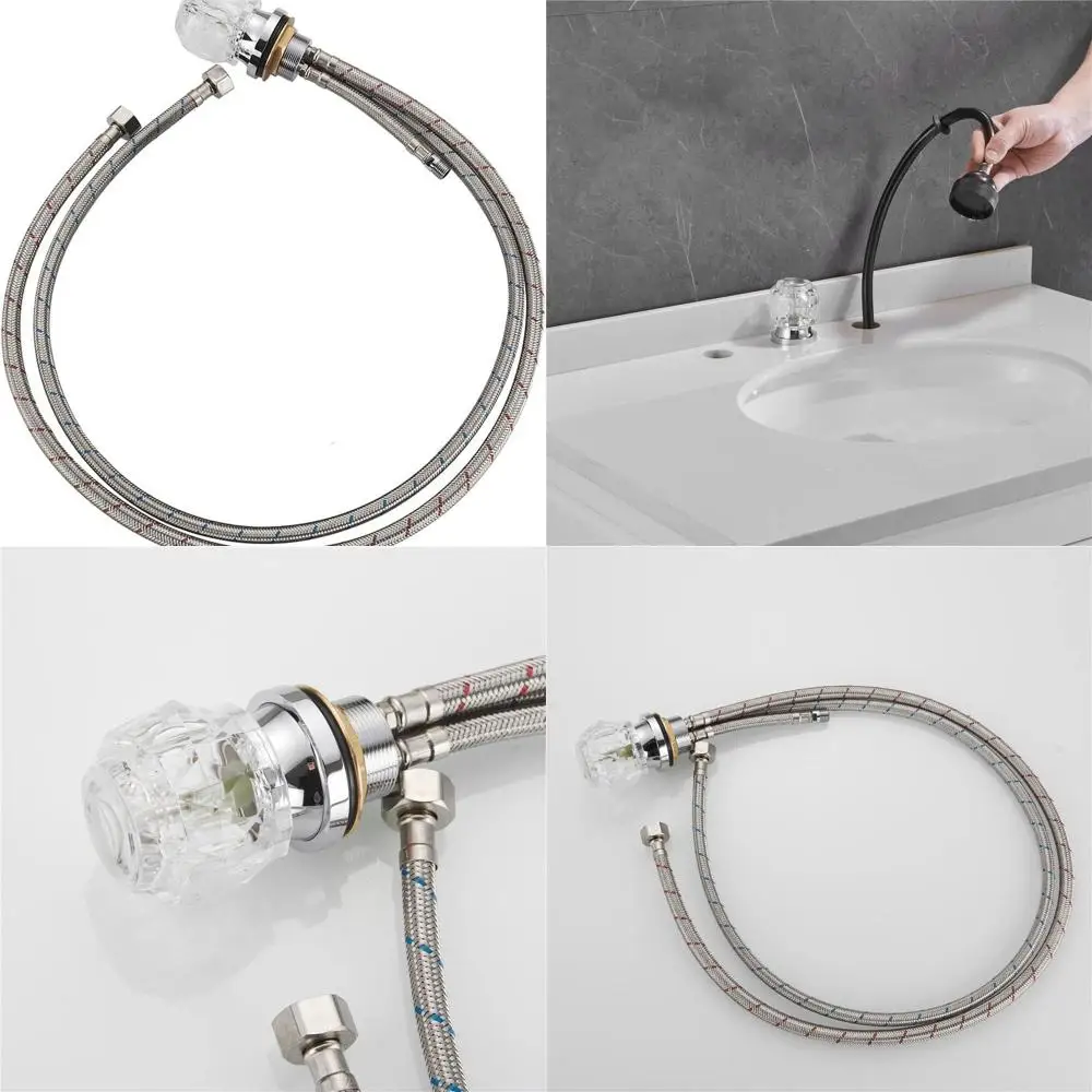 

Replacement Shampoo Bowl Faucet with Crystal Handle for Salon Sink Basin Mixer Valve and Hose Adapter