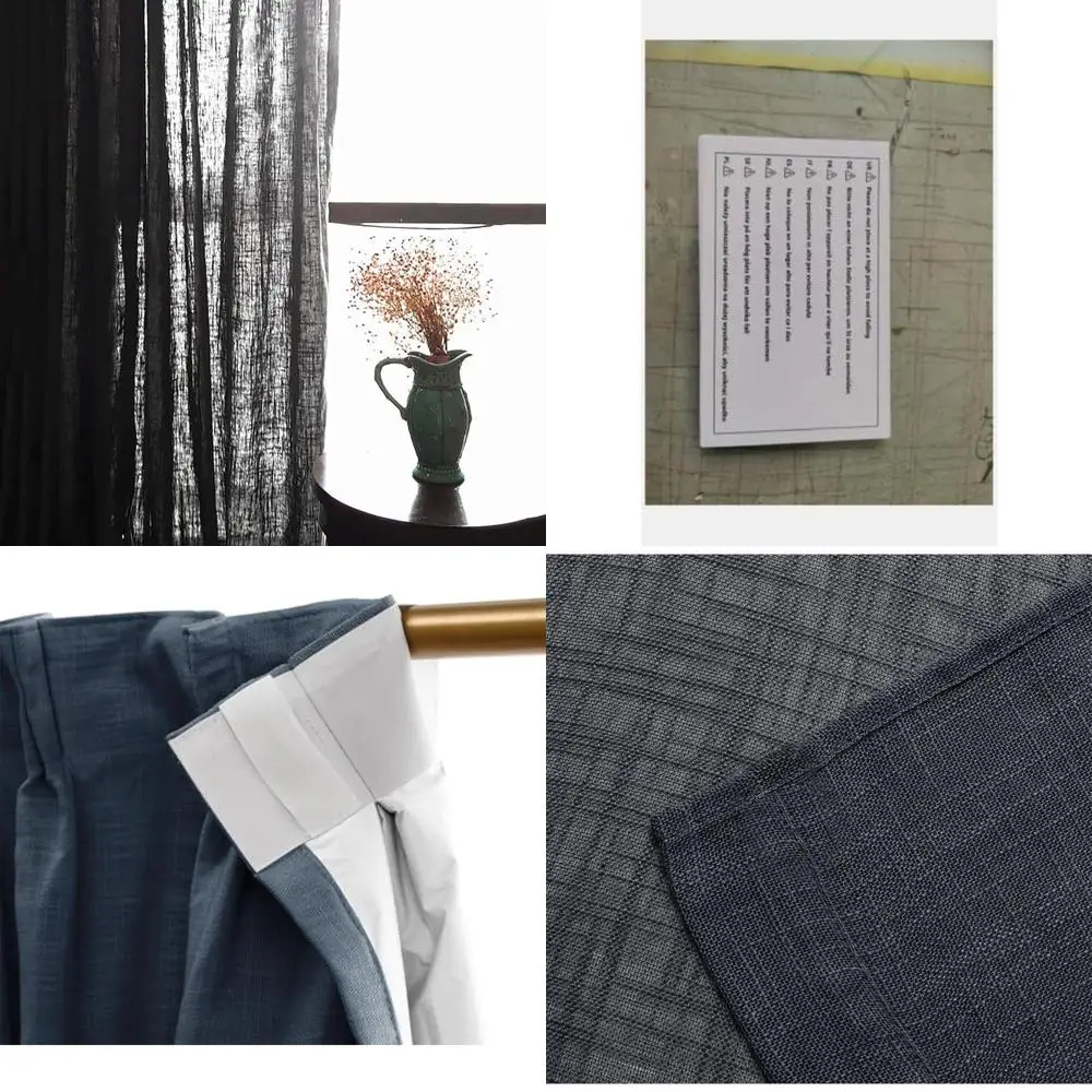 

natural linen solid color semi-sheer curtains with grommet top for window treatments, single panel option