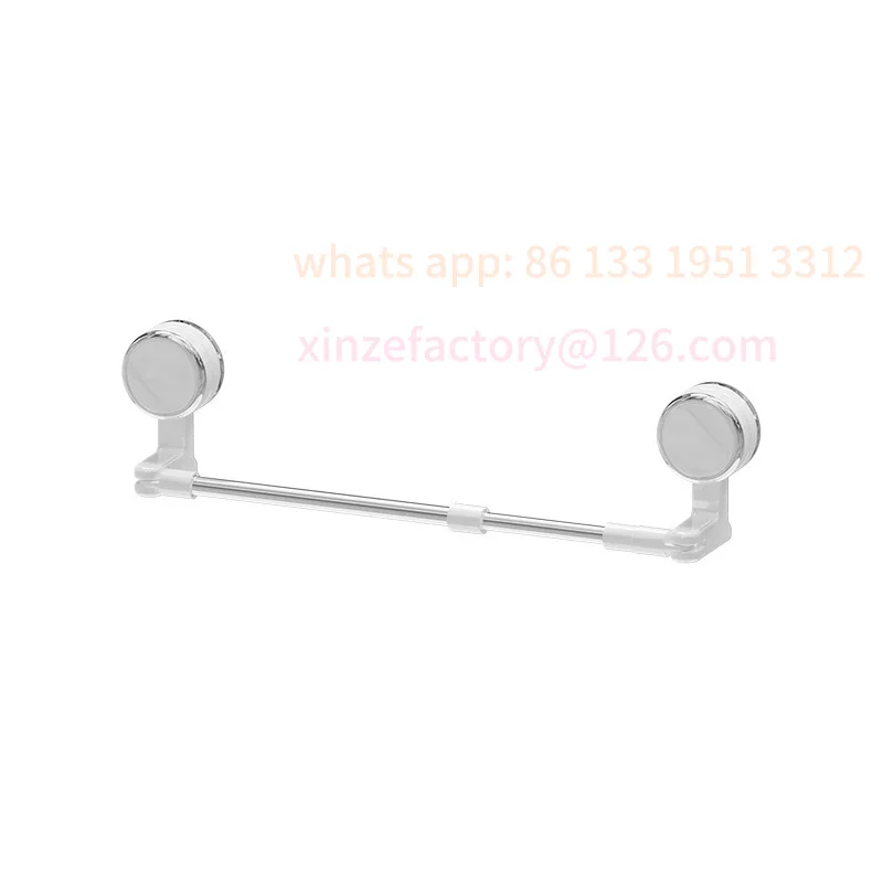 

Suction cup telescopic towel rack household bathroom hole-free rotating towel bar toilet towel rack