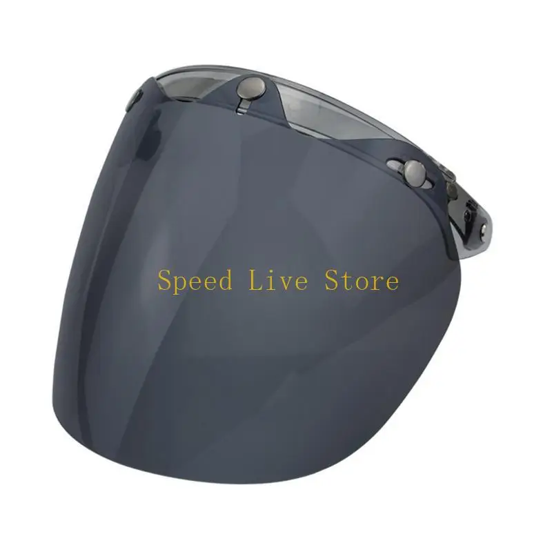 

547C Vintage Open Face Motorcycles Helmets Face Shield 3-Snaps Buttons Helmet Visor