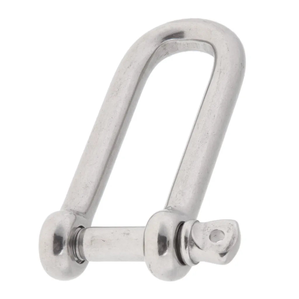 Boat Safety Euro Slender M12 Pin D Type Shackle 304 Stainless Steel Connecting Ring Buckle Hardware Accessories