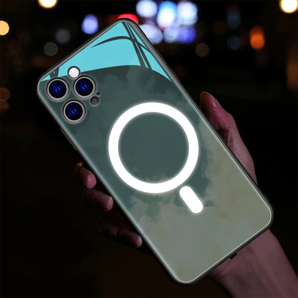 Graffiti Aperture Voice Sensing LED Light Up Glow Luminous Phone Case For Samsung S24 S23 S22 S21 S20 FE Note 10 20 Plus Ultra