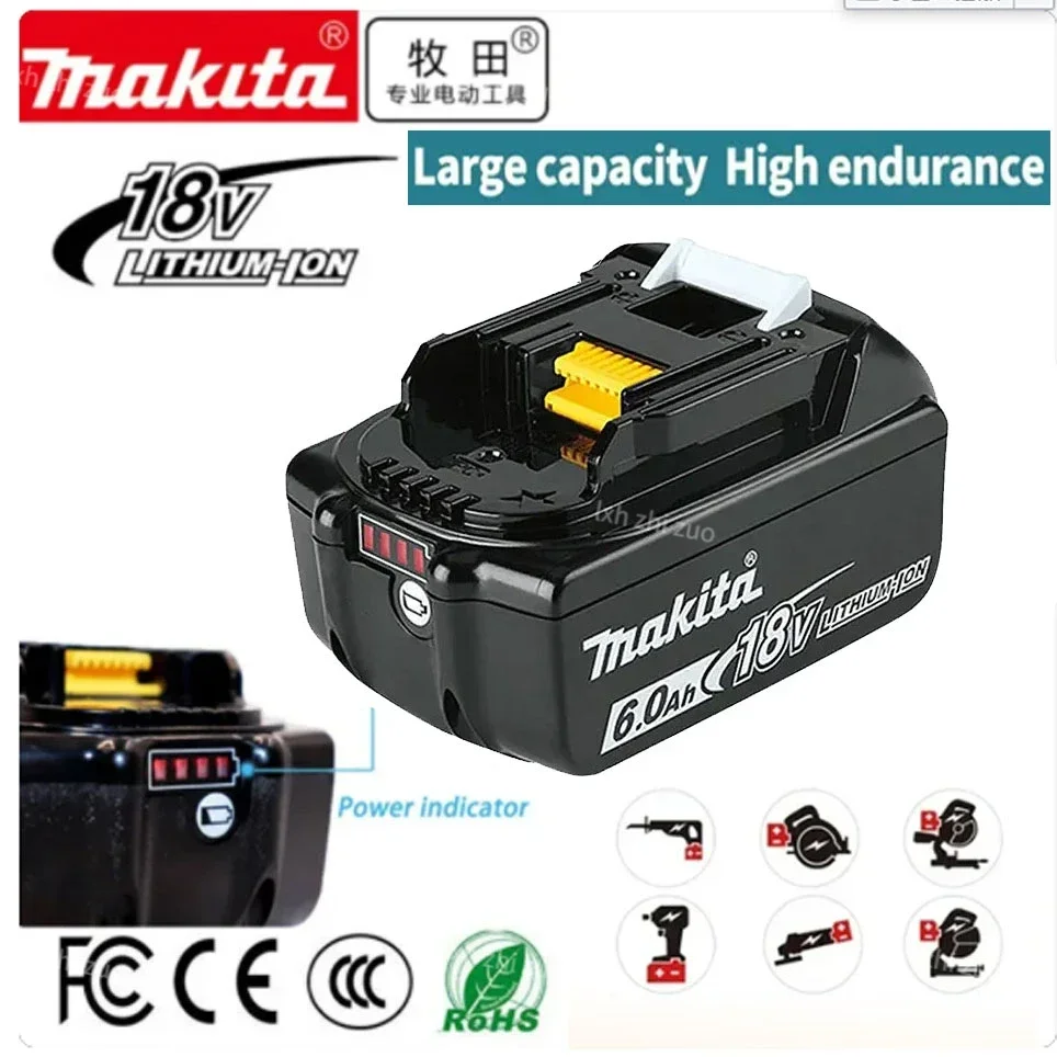 

Makita18V 6.0AHoriginal with LED lithium-ion replacement LXT BL1860B BL1860 BL1850 rechargeable power tool battery