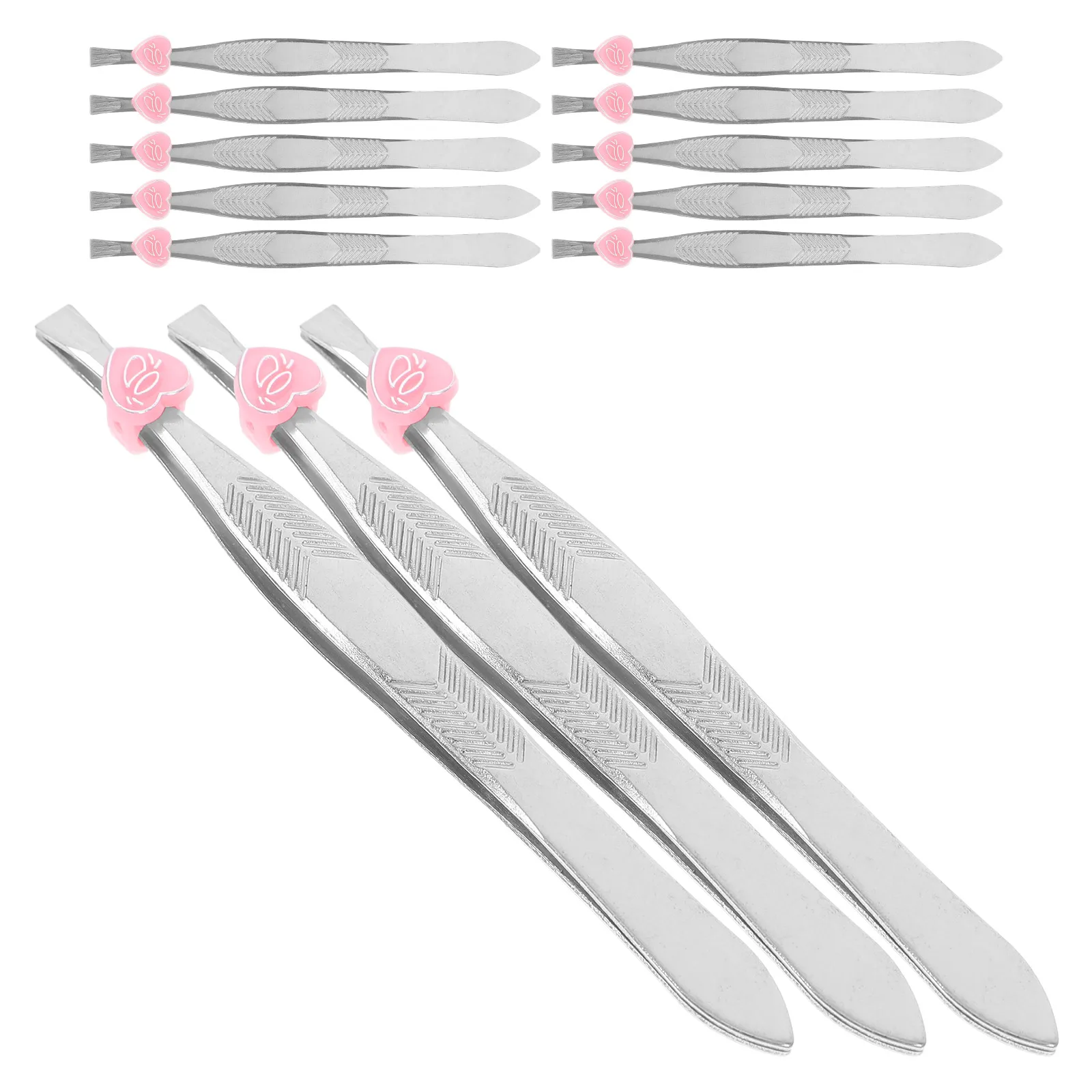 

24pcs Stainless Steel Arrow Pattern Eyebrow Clip Heart Shape Buckle Eyebrow Tweezers Multi-functional Eyebrow Tweezers
