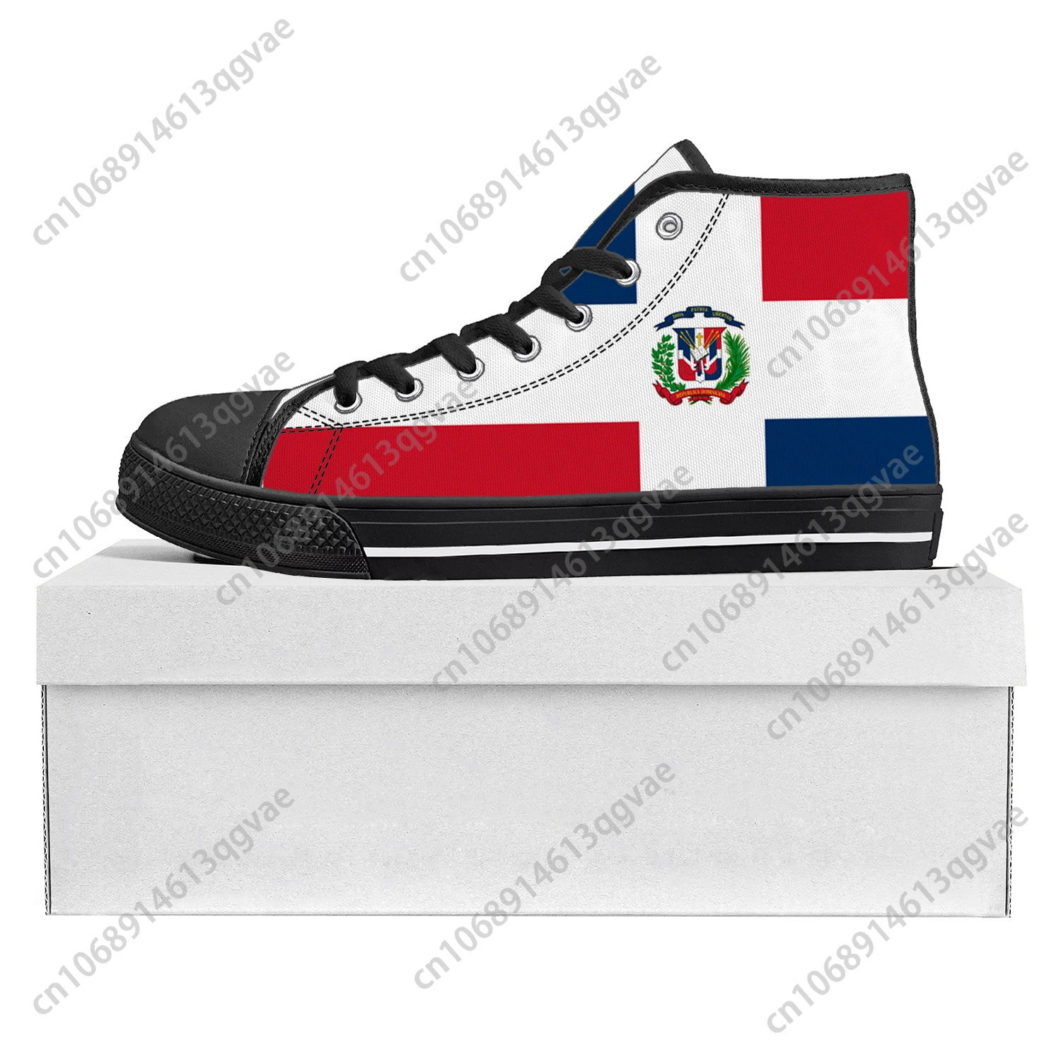 

Dominican Republic Flag High Top High Quality Sneakers Mens Womens Teenager Canvas Sneaker Casual Couple Shoes Custom Shoe