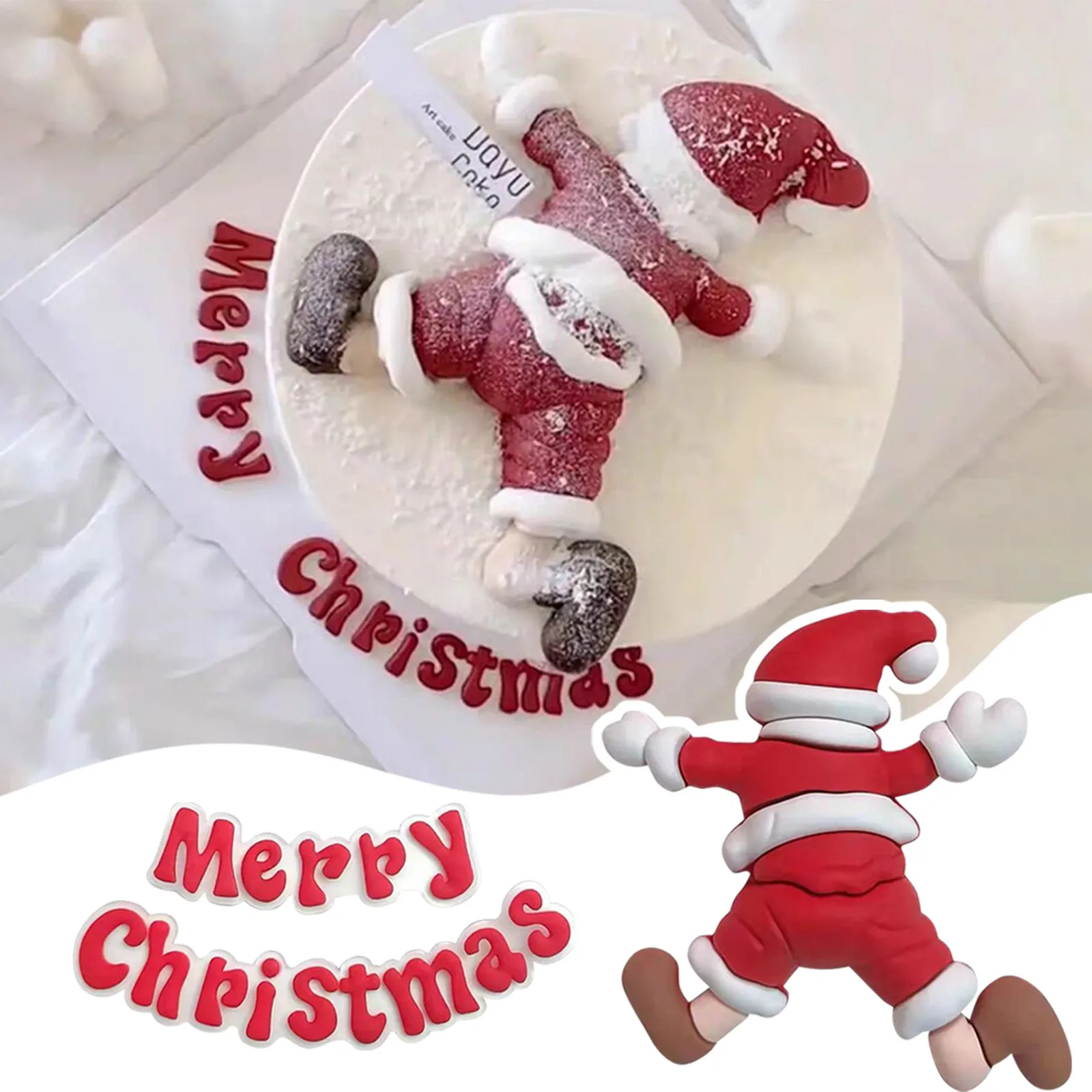 Christmas Santa Cookie Mould Silicone Mold Fondant Cake Decorating Tool Gumpaste Sugarcraft Chocolate Forms Bakeware Tools