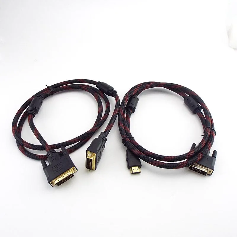 HDMI-compatible To DVI to DIV Cable Plug 1080P Extend Wire Male-Male Extension DVI-D High Speed 24+1 Pin For Projector HDTV A1
