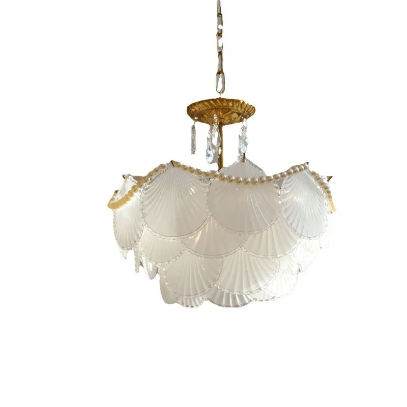 

French minimalist shell glass bedroom chandelier