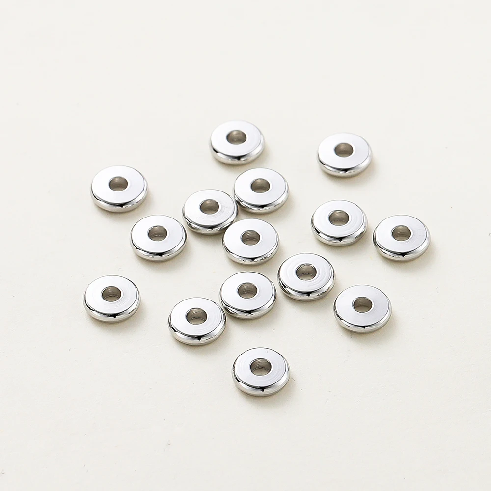10-50 stücke 14 Karat/18 Karat vergoldetes Messing 3-12mm runde Abstands perlen flache Armband perlen für DIY Schmuck Befunde Zubehör