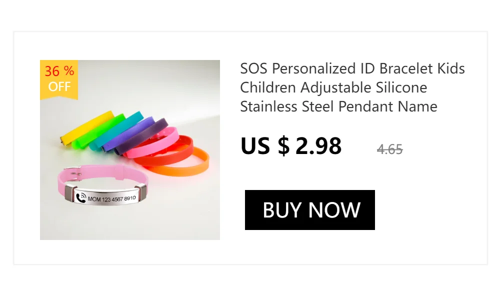 Personalized ID Bracelet Kids Children Adjustable Soft Silicone Stainless Steel Pendant Emergency Name Phone Custom Bracelets