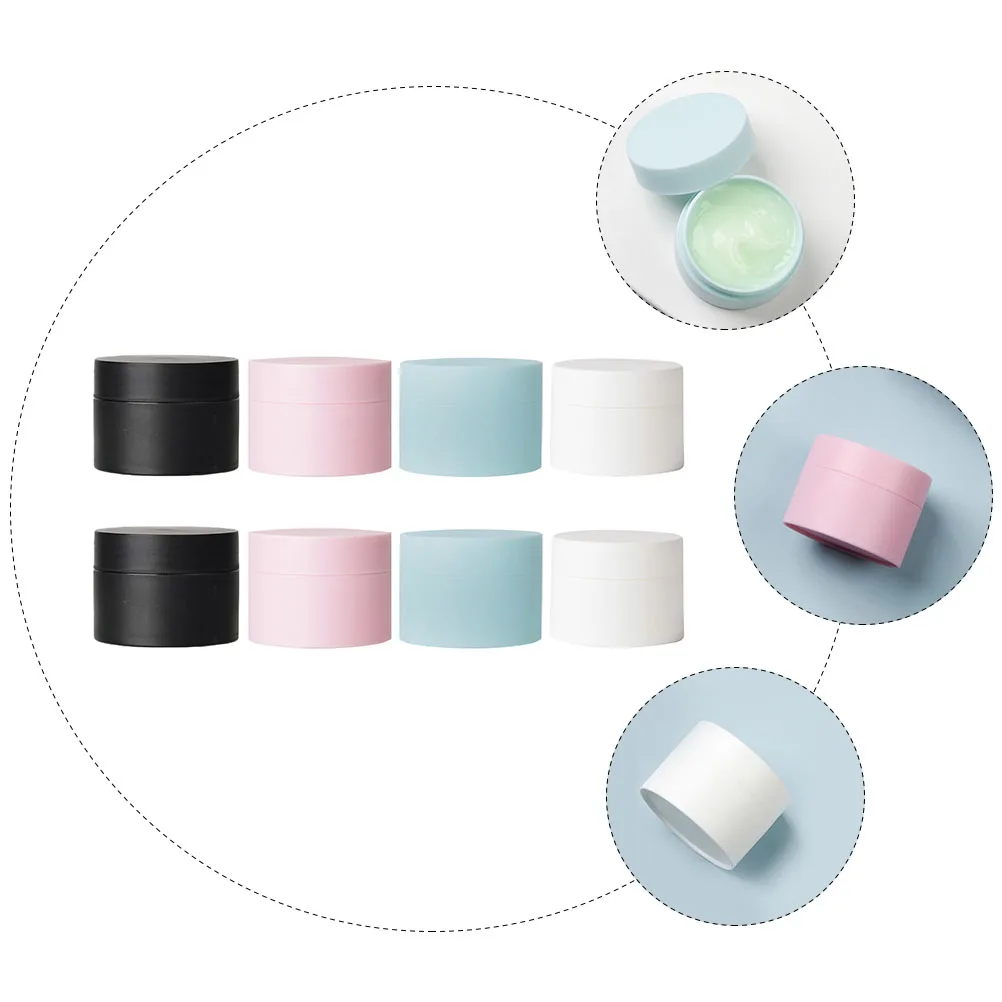 

8pcs Packaging Boxes Travel Size Leak Proof Plastic Jars Containers for Lotion Cream Toiletries Small Portable Storage