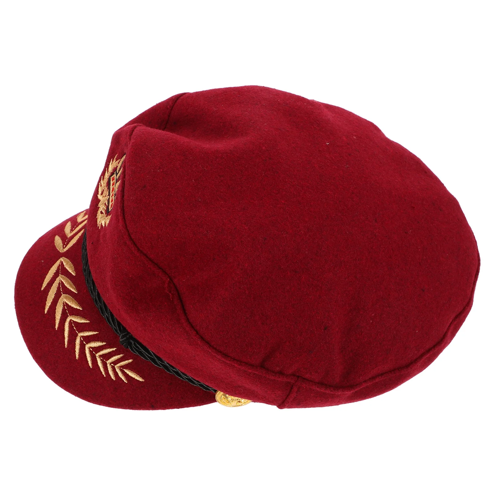 

Navy Hat Men Vintage Woolen Pilot Crown Cap Wheat Embroidery Breathable Sun Protection Travel Outdoor Sports Party Yacht