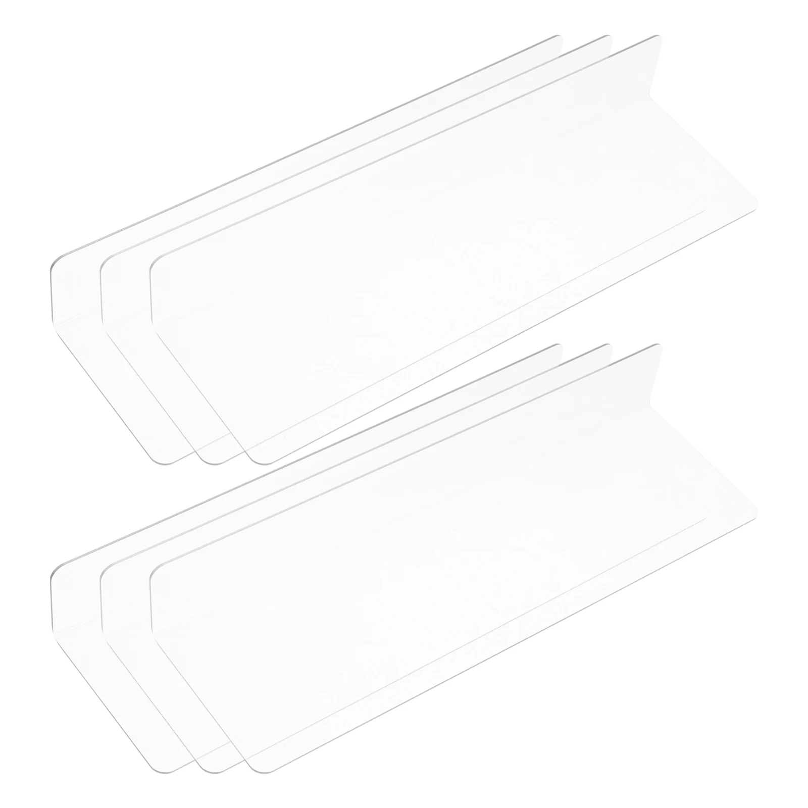 

6 Pcs L-shaped Shelf Dividers 20cmx6cm Plastic Supermarket Blockers Transparent Closet Organizers Wardrobe Separators Storage