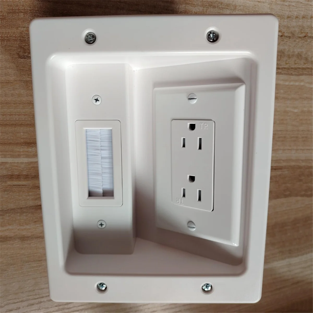 Recessed Outlet Box in Wall Cable Management Kit 15A 125V Hide TV Power Cables & Low Voltage Wires Behind the Wall