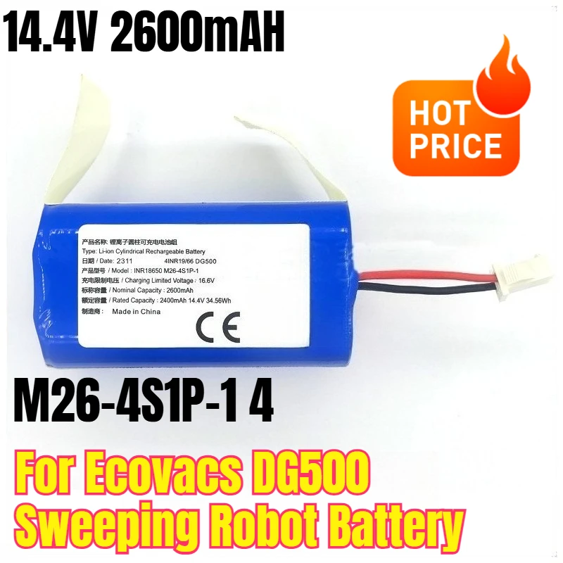 

14.4V 2600mAH M26-4S1P-1 4 Battery for Ecovacs DG500 Sweeping Robot