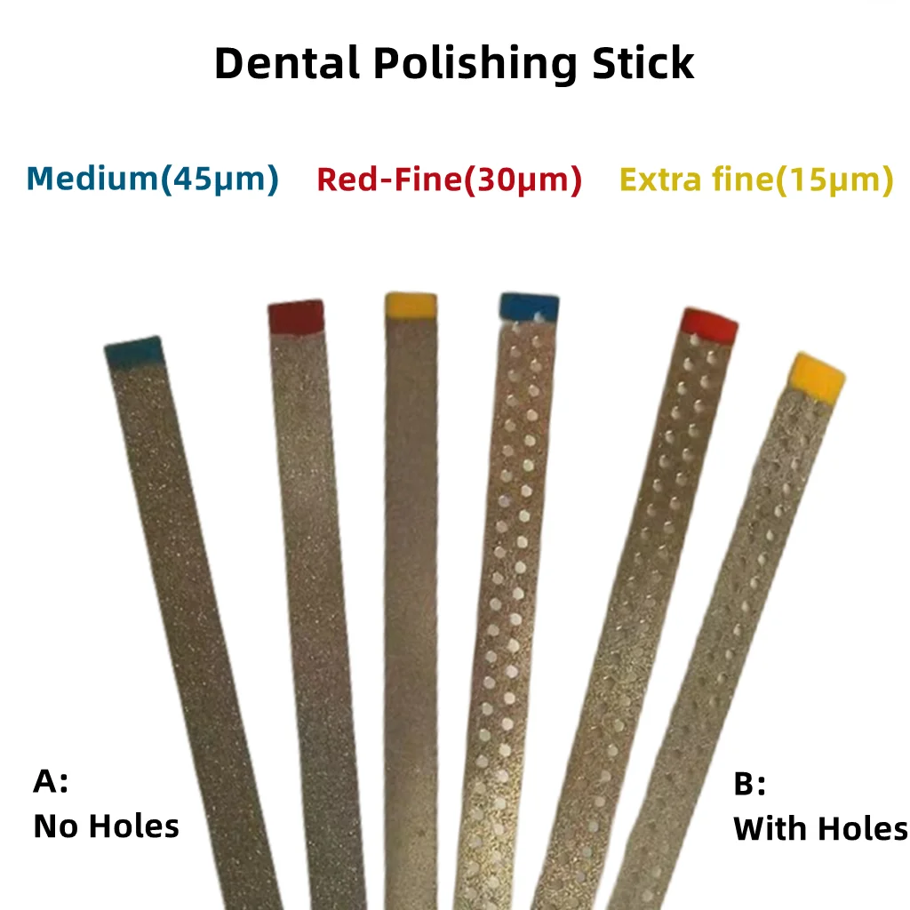 

10Pcs Dental Polishing Stick Strip Single/Double Side of Diamond Sanding Surface For Interproximal Enamel Reduction IPR Strip