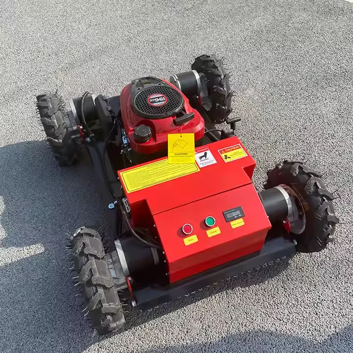 CE Certification Mowing Electric Start Gaso Line Powered Operated Wireless Radio Control Robotic Remote Control Wheel Type